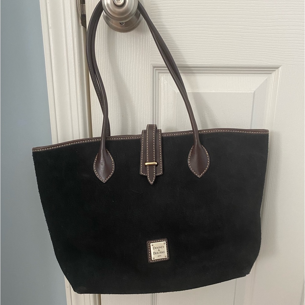 Dooney and Burke black suede tote